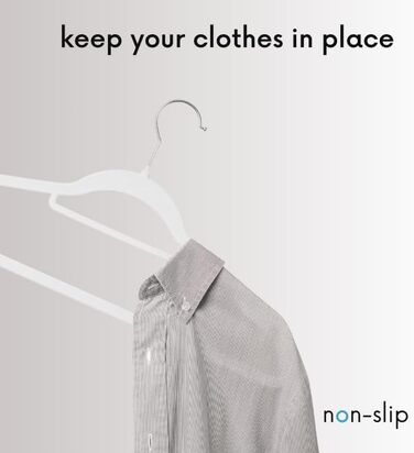 Вішалки для одягу OGIVO - набір 20 шт. з антиковзаючим покриттям, обертаються на 360°, з вирізами для плечей - для сорочок, блузок, краваток