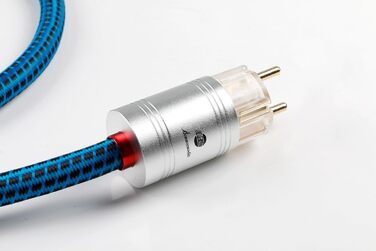 HiFi мережевий кабель Boaacoustic BB-007, аудіофільний High-End кабель живлення Schuko (вилка-розетка) для підсилювача, DVD, декодера та сабвуфера, 1м