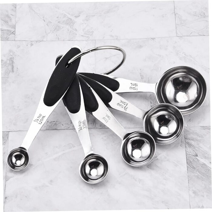 1 Measuring Cup Tool, Kitchen Cooking Spoon made of Steel, Teaspoon for Seasoning, Stainless Steel Flour, Practical Ingredient Spoons, Measurements, Weight, Metal Dry Scoop