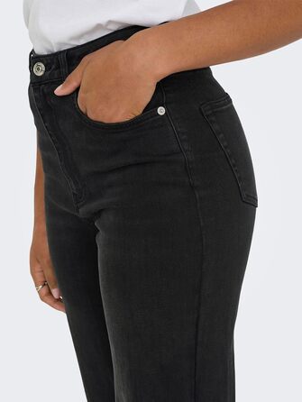 Джинси жіночі кльош Only ONLJUICY-WAUW, висока талія, чорний, розмір XL/34L