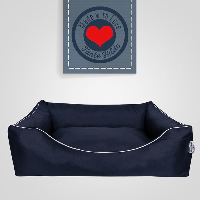 Aunt Hilde Dog Bed Norderney XXXL (120x90x25) Green – Washable, Robust and Cozy Dog Bed & Dog Basket in Various Sizes – Ideal for large dogs e.g. German Shepherd, Ridgeback (L 80 x W 60 x H 20 cm, Blue)
