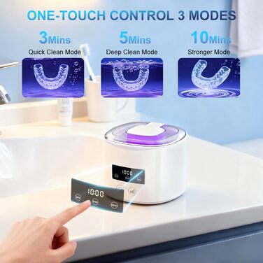 Ультразвукова очищувачка 230 мл з UV-лампою - для зубних щіток, протезів, ювелірних виробів