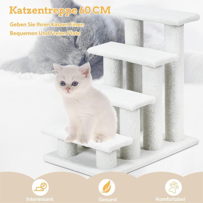 Сходи для котів SOARS, 4-ступеневі, до 25 кг, для собак, котячий комплекс, 61 x 41 x 60 см