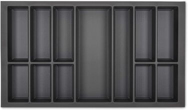 ORGA-BOX VII Cutlery Insert, basalt grey, 826 x 474 mm. Cutlery box suitable for Beeck, Siematic, Schröder kitchens and others with a 90cm carcase.