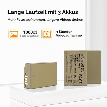 Акумулятор ENEGON LP-E17 для Canon Rebel SL2/T6i/T6s/T7i/EOS R10/R8/RP/R50 + USB зарядний пристрій