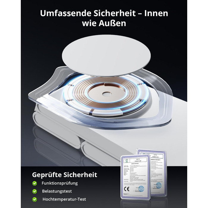 Зарядний пристрій 3-в-1 GEEKERA MagSafe для Apple Watch, iPhone (12-17) та AirPods, бездротова зарядка, матовий білий