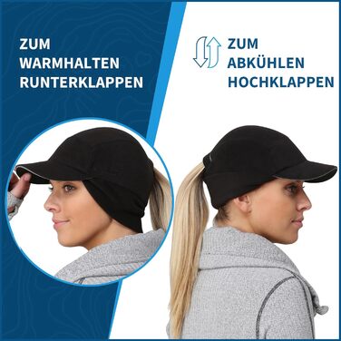 Мутка флісова TrailHeads Sport для жінок з отвором для хвістя та світловідбиваючим краєм, чорна