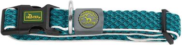 Нашийник для собак HUNTER HILO VARIO BASIC, туркіс, розмір M-L, дихаючий, світловідбиваючий