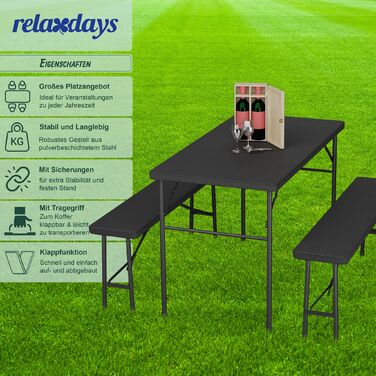 Набір для пікніків Relaxdays 3-частини, розкладний