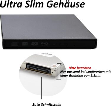 Зовнішній корпус для Slim SATA HDD/SSD накопичувачів techPulse120 USB 3.0, 9.5 мм (без диска)