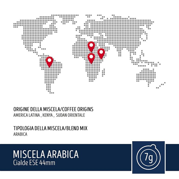 Кава Caffè Toraldo Miscela Arabica в капсулах ESE 44 (150 шт по 7 г), еспресо