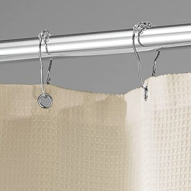 mDesign Luxury Shower Curtain - Cotton Blend Fabric - 180 x 180 cm, Color: Beige - Curtain for Bathroom - Shower, Bathtub - Easy Care, Taupe 180 x 180 cm