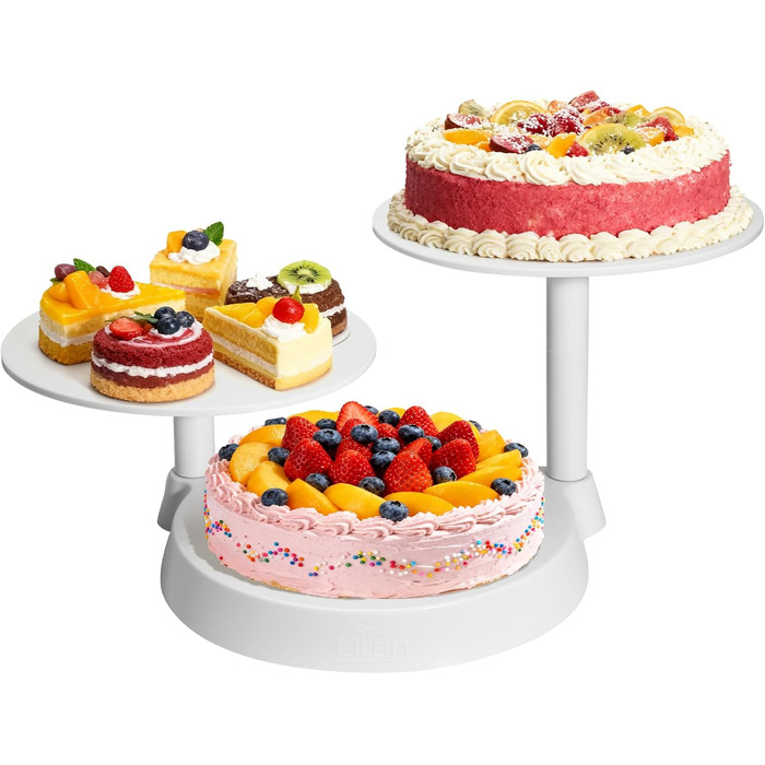 Обертова підставка для тортів Uten - поворотний стіл для випічки, декорування тортів, з пластику