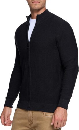 Чоловіча в'язана жилетка Indicode INWestmoon з коміром-стійкою | Жилетка з тонкого в'язання з бавовняної суміші, чорний колір