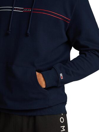 Чоловічий худі Tommy Jeans Entry Graphic з каптуром, темно-синій (Dark Night Navy), розмір XXL
