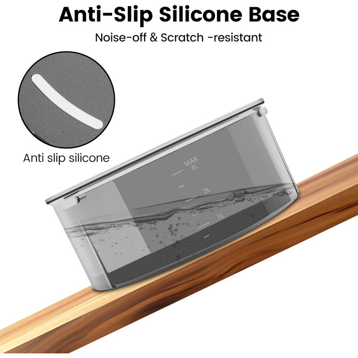 Миска для собак PETTOM 3L без облизування, анти-облизування, велика, витокостійка, чорна