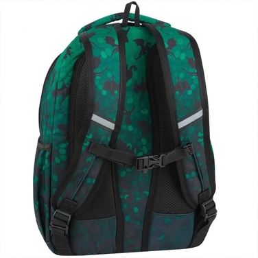 Багатовідсіковий шкільний рюкзак CoolPack, чорно-зелений, 26 л