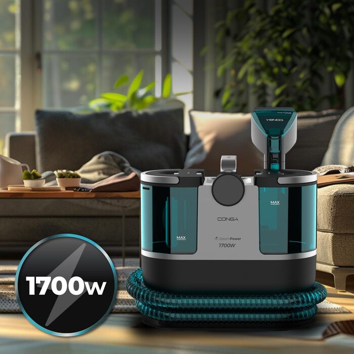 Пароочисник та пилосос Cecotec Conga 7000 Carpet&Spot Clean Steam XXL Essential 1700 Вт 3-в-1, резервуари 1600/950 мл, радіус дії 9м