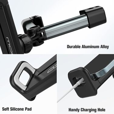 Тримач для планшету в авто MoKo, регульований, універсальний, для iPad, Galaxy Tab, iPhone, сірий