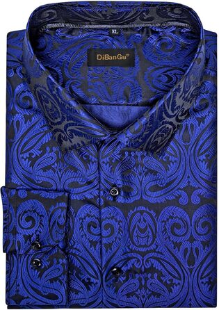 Краватка DiBanGu для чоловіків, суцільна шовкова краватка та нагрудна хустинка, краватка для весілля, краваткові затискачі, комплект формальний універсальний розмір (3XL, темно-синій)