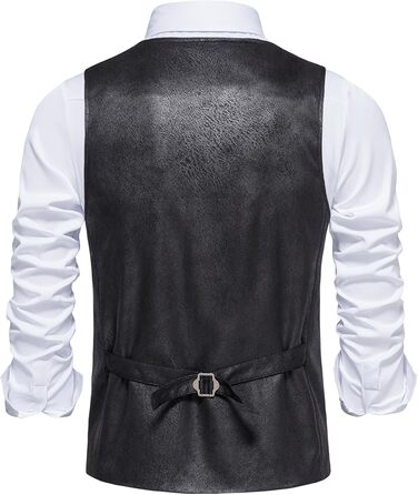 Чоловіча жилетка, формальна, без рукавів, V-подібний виріз, замша, бізнес-жилетка (XL, чорний)