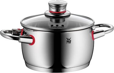 Каструля з ручкою WMF Quality One 16 см без кришки, 1,7 л, каструля для молока, каструля з нержавіючої сталі Cromargan, полірована, без покриття, для індукційних плит
