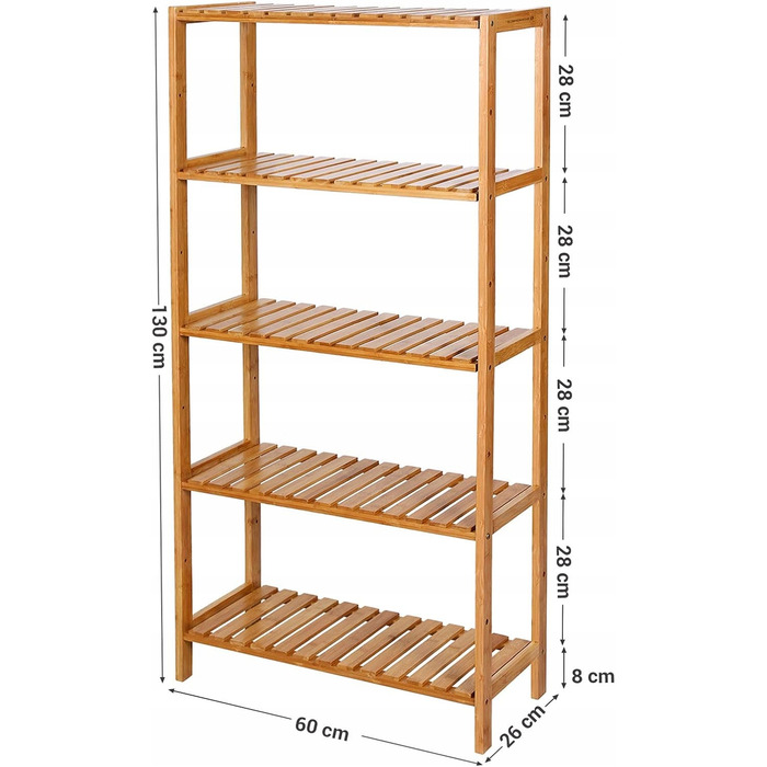 Етажерка для ванної кімнати Songmics, відтінки коричневого, 9,5 x 30 x 132 см