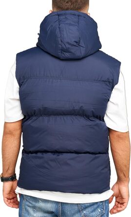 Чоловіча тепла жилетка Behype з капюшоном, стеганий пуховик, розмір XL, темно-синій