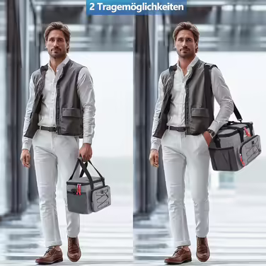 Large Foldable Cooler Bag for On-the-Go, Insulated Bag, Thermos Bag, Cooler Bag for Food & Drinks, Portable Cooler Box for Camping, Beach, BBQ, Grilling, Picnic, Hiking, Shopping, Gray (10L)