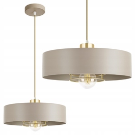 Підвісна LED-лампа LEDLUX бежевий + золото, 1 точка освітлення, цоколь E27