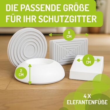 Захисний бар'єр BOMI Mira для дверей | Бар'єр для котів з люком | Ідеальний бар'єр для собак, котів та цуценят | Металевий бар'єр для собак у квартиру, білий | Ширина: (захисні накладки на стіну (2 круглі та 2 кутові))