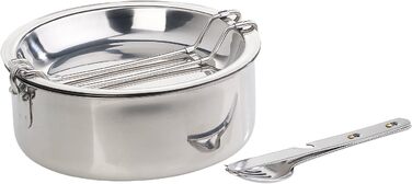 Набір посуду для кемпінгу Semptec Urban Survival Technology: 6-ти частинний набір з нержавіючої сталі з приборами