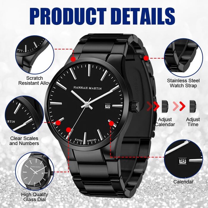 Годинник чоловічий OFF CUP з датою, кварцовий хронограф, водонепроникний, з нержавіючої сталі, для бізнесу та повсякденного носіння (білий)