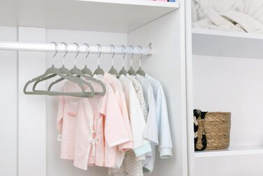 Плечики для дитячого одягу ManGotree з велюру, 30 шт. з обертовим гачком, плечики для дітей та дитячого одягу, сірий