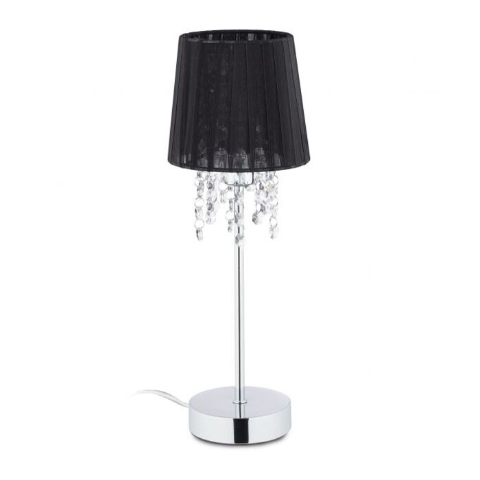 Relaxdays Crystal Table Lamp with Organza Shade