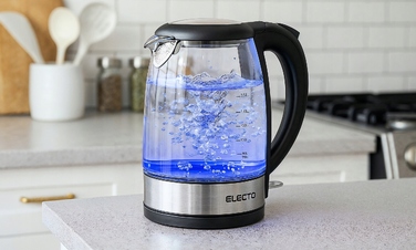 Електричний чайник Electo 1,7 л, 1800 Вт, сталевий, з LED-підсвіткою