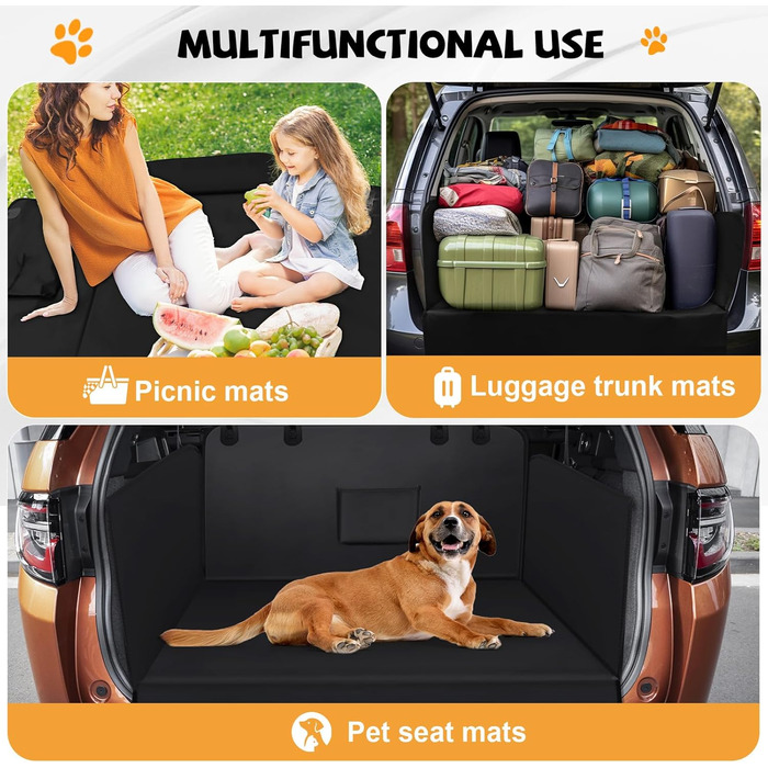 Захист для багажника автомобіля від собаки: універсальний килимок, водовідштовхувальний, стійкий до подряпин, з боковим захистом та захистом краю багажника