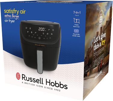 Фритюрниця Russell Hobbs SatisFry XXL 8л Rapid AirFryer: 7 функцій, 10 програм, без олії, гриль, випічка, смаження