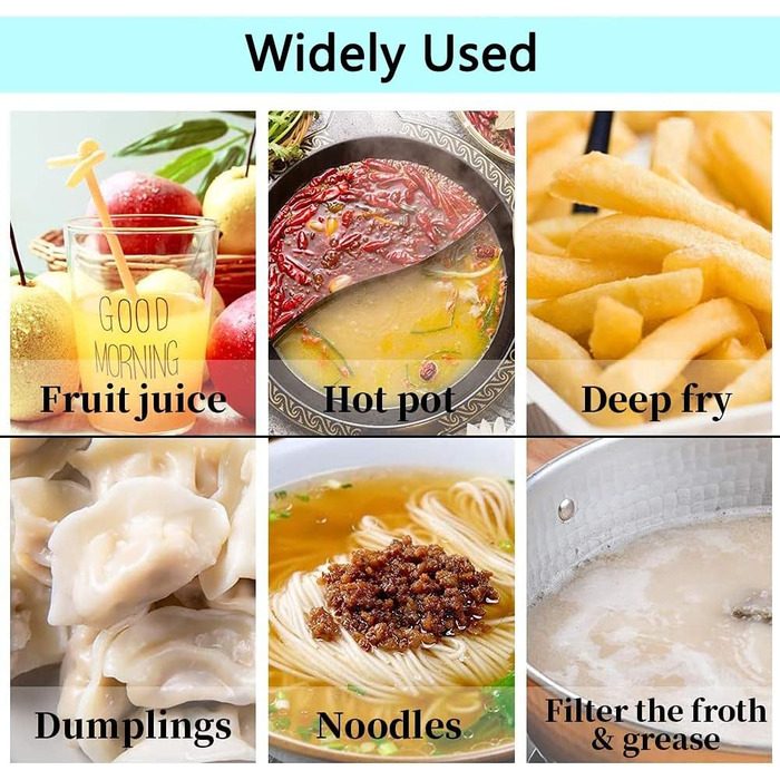 Набір з 3 шт. кельїв для зняття піни з нержавіючої сталі, високоякісні, фільтрувальні ложки, сито з дрібною сіткою, набір для кухні, 3 розміри, для зняття жиру та піни