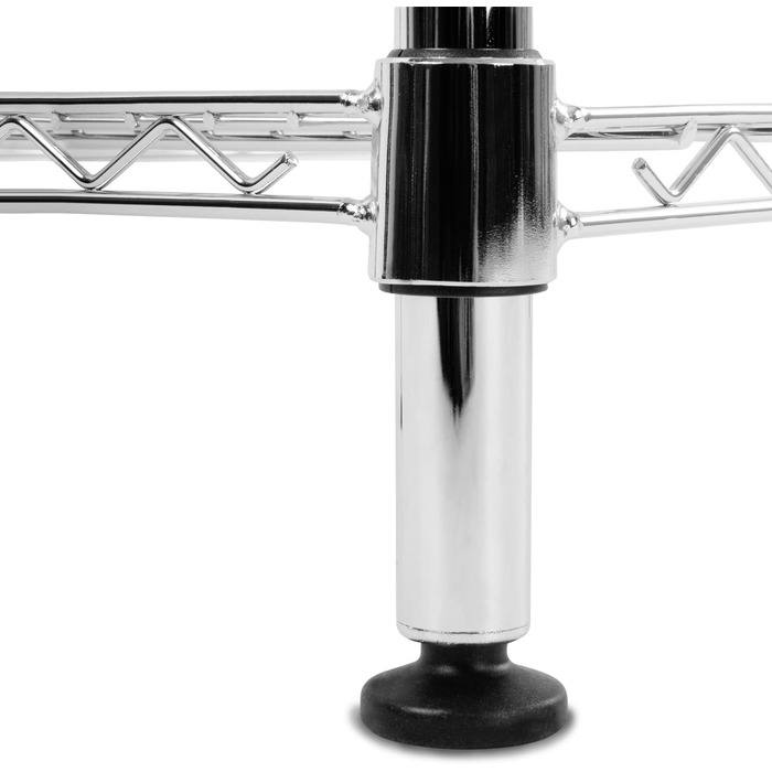 Floordirekt Kitchen Shelf, Grid Shelf, Metal Shelf | Load capacity approx. 70kg per shelf Multifunctional storage shelf, bathroom shelf, storage shelf, cellar shelf Chrome (60x35x90cm | 3 shelves) Everest