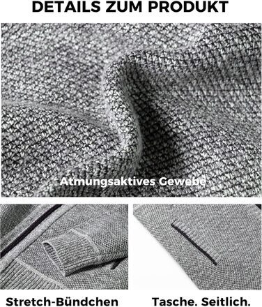 Чоловіча кардиган-кофта з флісу GLESTORE, сірий світлий, для стильного образу