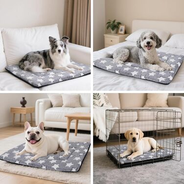 Ортопедичне ліжко для собак BVAGSS, миюча підстилка, плюшева подушка для собак. М'яке та тепле ліжко для собак маленьких, середніх та великих порід, з неслизьким дном. XH083 (100x70 см, білий зірка)