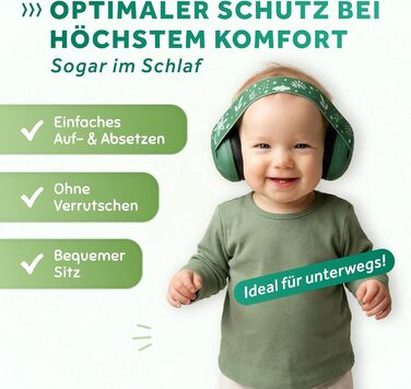 Schallwerk Mini+ - Шумоізоляційні навушники для малюків (Jungle Green)