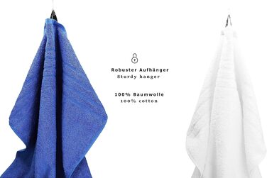 Набір рушників для ванної Betz Deluxe 8 предметів, 100% бавовна, антрацит та бірюзовий (біло-синій)