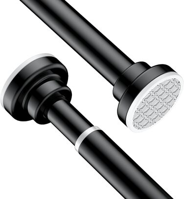 Штанга для душу Uniclife без свердління, 82–204 см, регульована, нержавіюча сталь, для ванної, вікна, шафи (чорна)