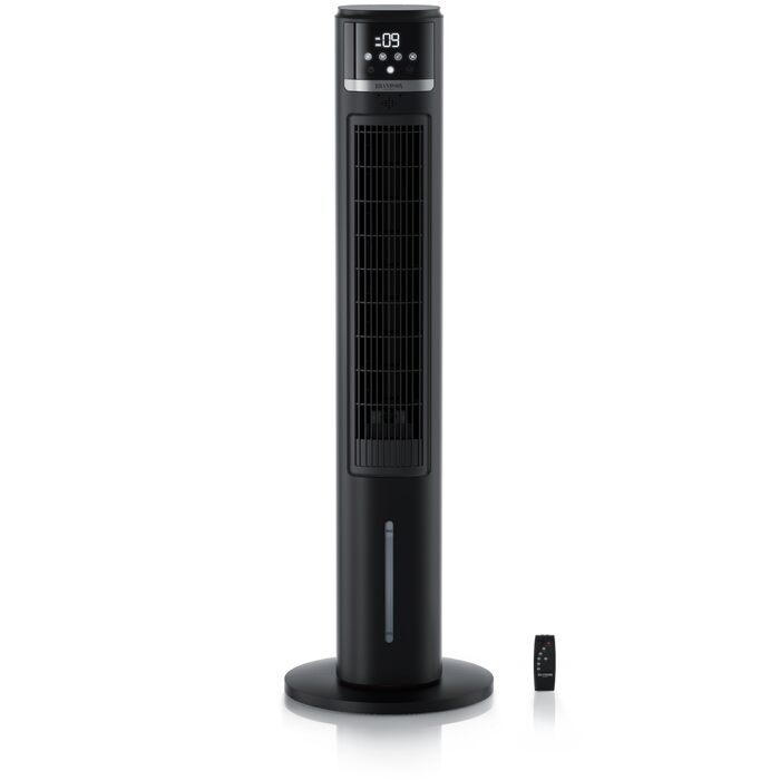 Вентилятор з водяним охолодженням Brandson ECO Design – тихий DC мотор, 9 швидкостей, таймер, іонізація, пульт керування (чорний)