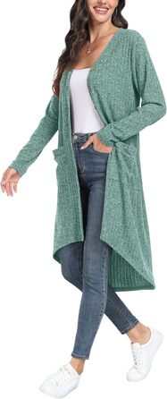 Жакети GRECEREE для жінок: кардиган з V-подібним вирізом, літній, з ґудзиками (XL, блакитний/зелений)
