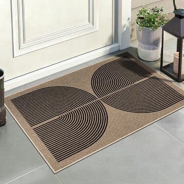 Килимок для дому та вулиці 50x80 см, джутовий, антиковзаючий, чорний