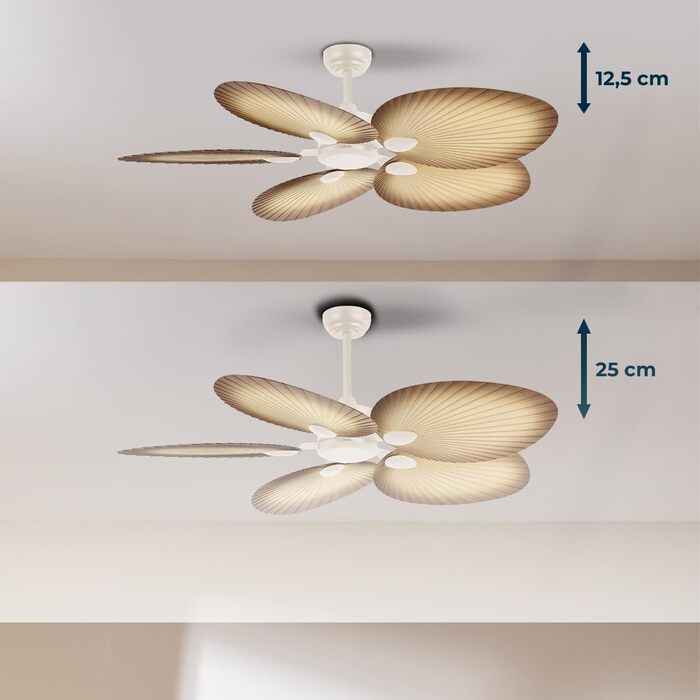 Стельовий вентилятор Cecotec EnergySilence Aero 5200 Palm DC 132 см з пультом, таймером, 6 швидкостей, режим зима/літо, регульована висота