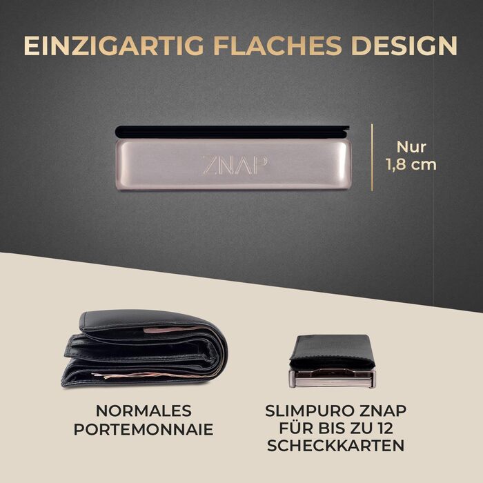 Чоловічий гаманець Slimpuro: тонкий, з RFID захистом, з відділом для монет, на 12 карт. Шкіряний гаманець для чоловіків та жінок